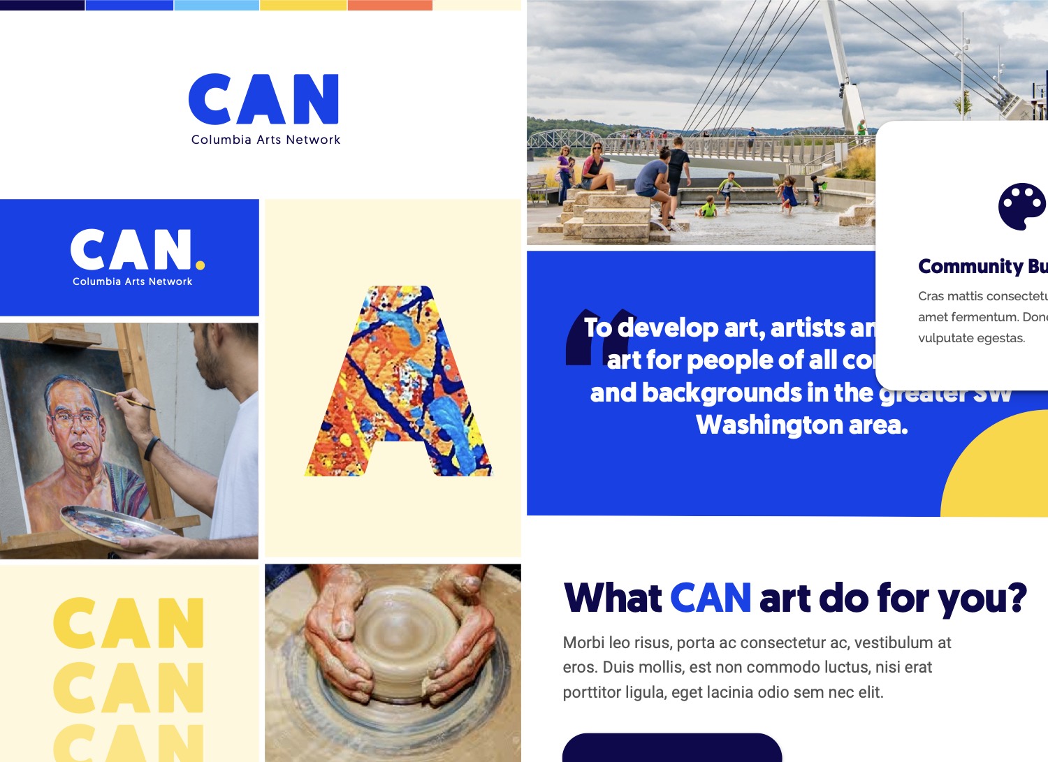 Columbia Arts Network brand concept — direction two